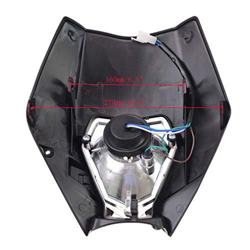 WOOSTAR 12V 35W Enduro Faros Delanteros S2 Halógeno Bombilla Reemplazo para Suzuki Kawasaki SX EXC XCF Supermoto China ATV Scooter Pocket Dirt Bike Negro