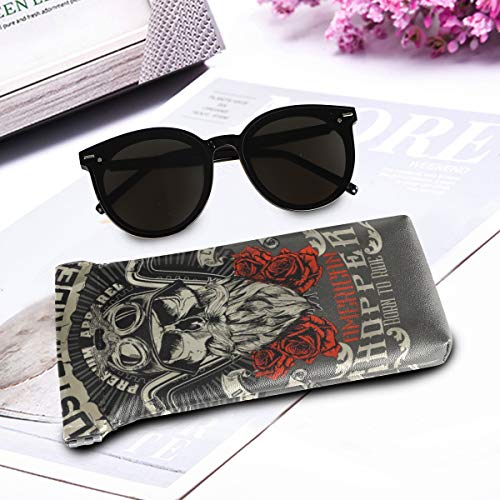 XiangHeFu Gafas de sol Estuche Multiuso Gafas Bolsa Gafas Gafas Bolsa Biker Skull Rider Portátil presente Titular