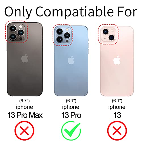 XTCASE Funda para iPhone 13 Pro, Protección de la cámara Carcasa Cubierta de cámara Deslizante Proteger Ultra-Delgado Híbrida PC Anti-Choque Anti-arañazos - Negro