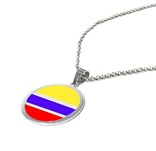 Yo Me Quedé en Casa Colgante Plata Bandera Colombia 18mm | Colgante Hombre Plata | Colgante Plata Mujer | Collar Personalizado |Bandera de Colombia| Regalo Original (Personalizado, 60)