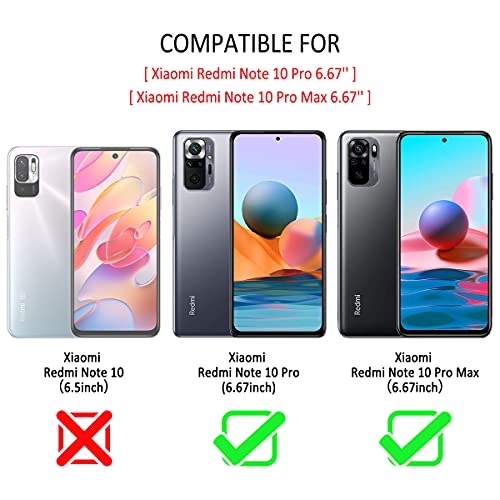 Yokata Funda para Xiaomi Redmi Note 10 Pro/10 Pro MAX Cuero PU+Silicona TPU Tapa Monedero Flip Magnético Carcasa Ranura Tarjeta Soporte Plegable Libro para Xiaomi Redmi Note 10 Pro/10 Pro MAX-Azul