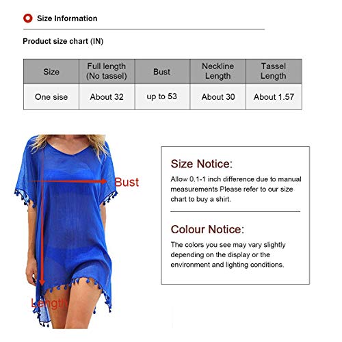 YouGa Mujer cubretrajes – Cubre disfraz de mujer playa de playa cubre bañador mujer Cover Up gasa napa túnica traje de baño túnica verano vestido de playa entero para mujer, turquesa, Talla única