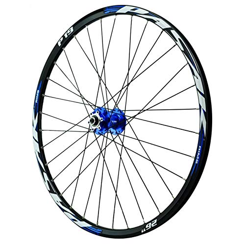 Zatnec Ruedas de bicicleta MTB, freno de disco de aleación de aluminio, liberación rápida, fácil de desmontar 26/27.5/29 pulgadas, juego de ruedas de bicicleta (color: azul, tamaño: 27.5 pulgadas)