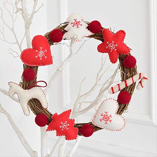 ZHENGXIN Corona de Navidad,Decoración Corona Navidad Cono Pino Artificial,Sen Serie Simple 30 cm Corona de Navidad Puerta Colgante Anillo de ratán Colgante decoración de Navidad diseño de Escena