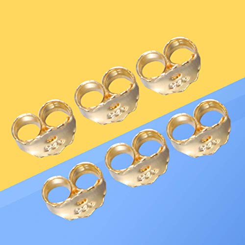 ZIYUMI Earring Backs Golden Ear Locking for Stud Ear Rings Earring Safety Backs 6pcs 5mm