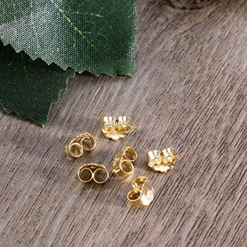 ZIYUMI Earring Backs Golden Ear Locking for Stud Ear Rings Earring Safety Backs 6pcs 5mm