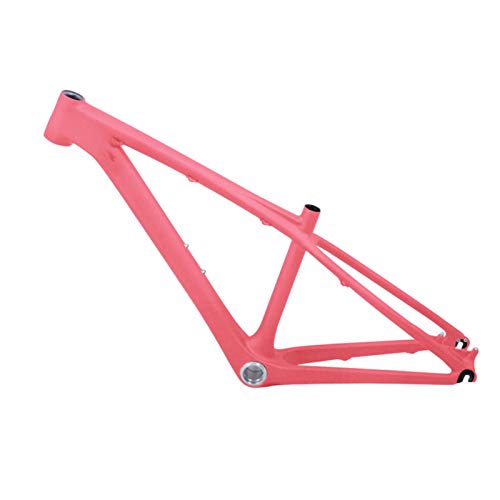 26er Carbon MTB Frame MTB Marco de Carbono 26er 14 Pulgadas MTB MTB Marco 26 Marco de los niños de Carbono con la Abrazadera de Auriculares (Color : Pink, Size : 14inch Matte)