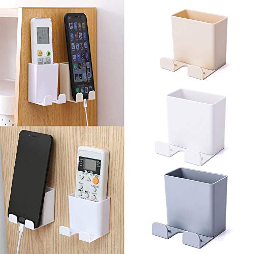 3 Piezas Caja Almacenamiento Control Remoto, ABS Montaje en La Pared con Gancho Caja Organizadora para Soporte Carga para Teléfono Móvil, Caja Almacenamiento para Control Remoto(A)