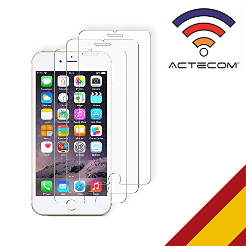 ACTECOM Pack de 3 Protector de Pantalla Compatible con iPhone 6 Plus / 7 Plus / 8 Plus de 5,5" Cristal Templado CASE FRIENDLY 9H 2.5D (3 uds.)