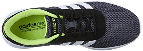 adidas NEO Lite Racer Lifestyle Runner Tenis para hombre, (negro, blanco, amarillo, (Core Black/White/Solar Yellow)), 42.5 EU