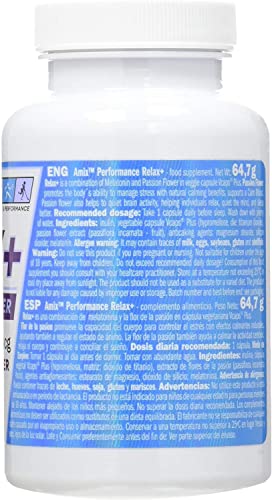 AMIX Performance, Complemento Alimenticio a Base de Melatonina y Flor de la Pasión, Relax Plus, Regulación del sueño con Efecto Duradero, Reduce el Estrés, 90 Cápsulas