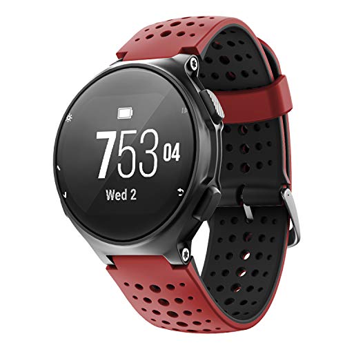 ANBEST Pulsera de Silicona Compatible con Garmin Forerunner 235/735XT/220/230/620/630 Correa Deportiva Adecuada para Garmin Approach S20/S5/S6, Rojo/Negro