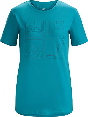 Arcteryx Quadrants T-Shirt SS Women's Camiseta, Mujer, firoza, M