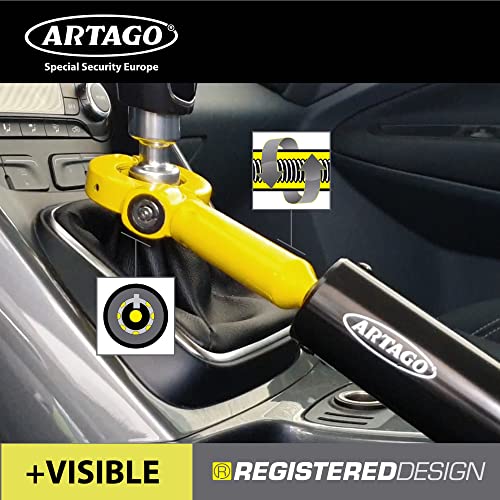 Artago 862A/B Barra Antirrobo Coche Cambio Freno Ajuste Rosca Más Adaptable, Cerradura Seguridad con Bola Anti-Taladro.