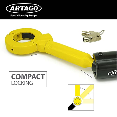 Artago 862A/B Barra Antirrobo Coche Cambio Freno Ajuste Rosca Más Adaptable, Cerradura Seguridad con Bola Anti-Taladro.