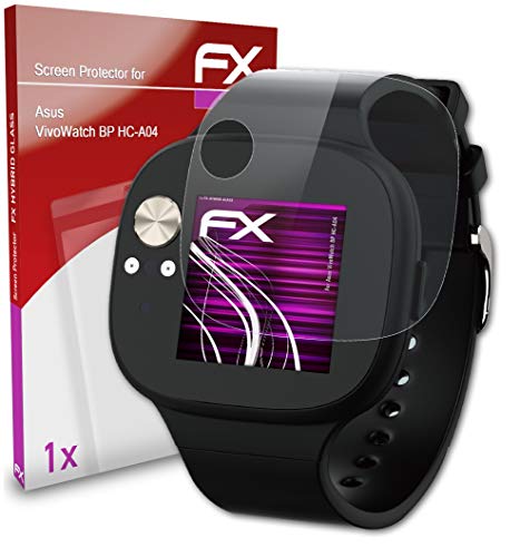 atFoliX Lámina Protectora de plástico Cristal Compatible con ASUS VivoWatch BP HC-A04 Película Vidrio, 9H Hybrid-Glass FX Protector Pantalla Vidrio Templado de plástico