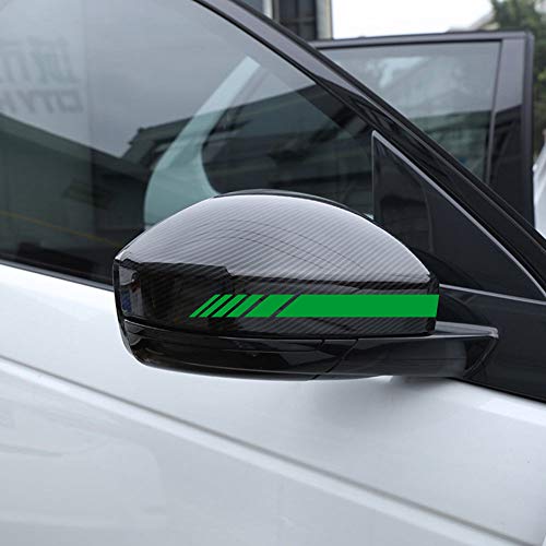 Autodomy Pegatinas Espejo Retrovisor Coche con Diseño de Franjas Rayas Pack de 6 Unidades con Diferentes anchuras para Coche (Verde)