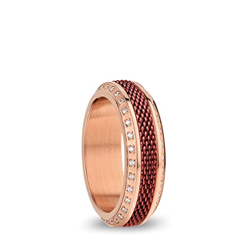 BERING - Anillo intercambiable para mujer en oro rosa y rojo con exclusivo sistema de giro y cambio de giro, Huang-He