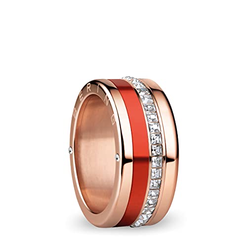 BERING - Anillo intercambiable para mujer en oro rosado y rojo con exclusivo sistema de giro y cambio de giro, Nile