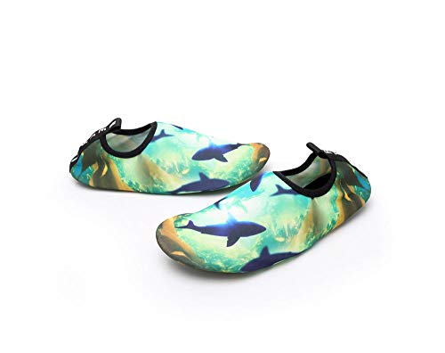 B/H Deportes Acuáticos Zapato,Escarpines de Playa,Zapatos de vadeo, Zapatos de natación, Zapatos Aguas Arriba, Zapatos de Parche-Deep Sea Shark_40-41