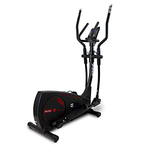 Bicicleta Elíptica BH Munich E100- zancada de 34 cm - Sistema inercial de 12 kg - Freno magnético - 12 Programas predefinidos - 24 Niveles de Intensidad