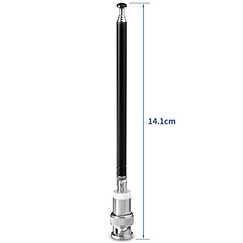 Bingfu Antena Escáner Radio VHF UHF Antena Telescópica 5 Secciones 42 cm Conector BNC para Escáner Radio CB Radio Aficionado Radio Bidireccional Escáner Móvil Transmisor FM Receptor Micrófono