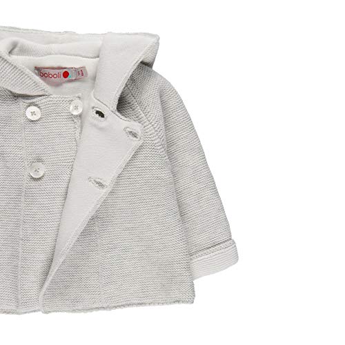 boboli - Chaqueta Tricotosa Bebé | con Capucha, Talla de 0 Meses | Chaqueta Entretiempo, 100% Algodón | Chaqueta Niña | Chaqueta Invierno | Unisex | Color Gris