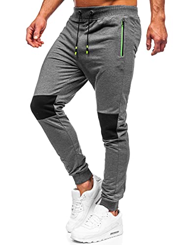 BOLF Hombre Pantalón Deportivo Pantalones De Chándal Jogger Pantalones Holgados de Deporte Running Entrenamiento Fitness Jogging Slim fit Estilo Urbano K10219 Grafito M [6F6]