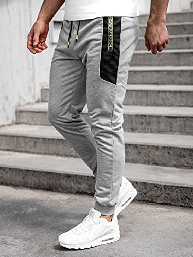 BOLF Hombre Pantalón Deportivo Pantalones De Chándal Jogger Pantalones Holgados de Deporte Running Entrenamiento Fitness Jogging Slim fit Estilo Urbano K10219 Grafito M [6F6]