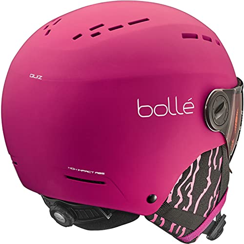 Bollé Quiz Visor Casco de esquí, Unisex-Youth, Matte Hot Pink, 52-55cm