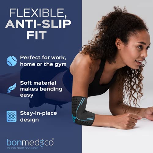 Bonmedico Codera para Tendinitis y Epicondilitis - Banda de Compresion para Brazo, Unisex - Soporte y Proteccion para las Articulaciones del Codo