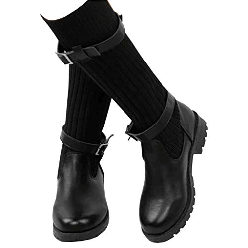 Botas Mujer Invierno Tacon Forrado Calentar Botas Altas Botines Moda Casual Outdoor Zapatos de Nieve Snow Boots