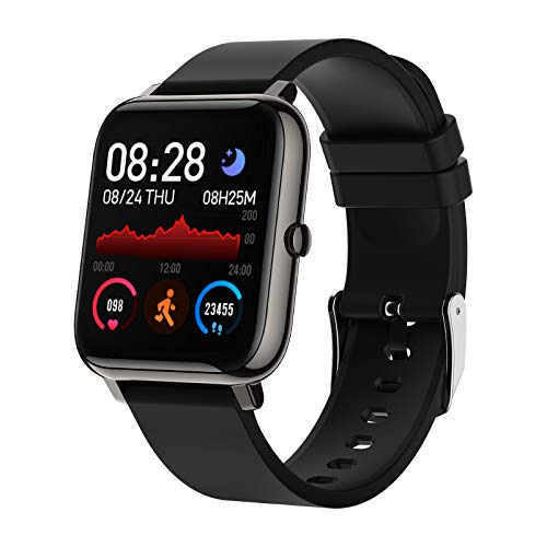 BOZLUN Smartwatch,Reloj Inteligente Impermeable IP67 para Hombre Mujer Niños,Monitor de Sueño Pulsómetros Cronómetros Contador de Caloría,1.4 Inch Pantalla Táctil Smartwatch para Android iOS(Negro)