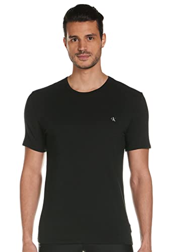 Calvin Klein S/S Crew Neck 2Pk Camiseta de Manga Corta, Black/Grey Heather, XL (Pack de 2) para Hombre