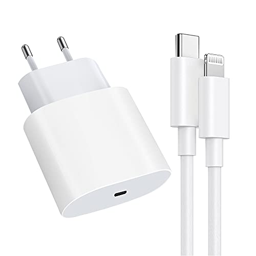 Cargador rápido para iPhone 12 【Certificado MFi】 Cargador de Pared de alimentación PD Tipo C de 20 W con Cable USB C de 4 pies a Lightning Compatible con iPhone13/12/12 Mini /12 Pro /12 Pro MAX /11