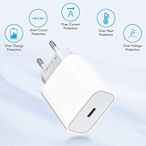 Cargador USB C Amoner 20w y Cable de Carga para Phone Cargador rápido para Phone 13 Phone 12/12mini/12 Pro/ 12 Pro MAX/ 11/11 Pro/ 11 Pro MAX (Un Cargador u Un Cable 1M)