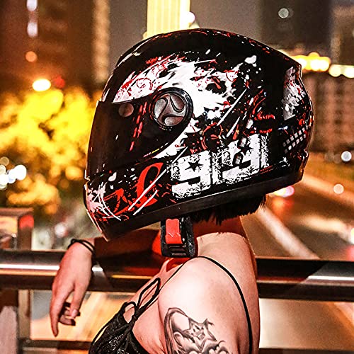 Casco Moto Integral Casco de Moto Integral Mujer Hombre Jóvenes Casco Moto Scooter Homologado ECE Casco de Moto Integral Mujer Hombre Jóvenes Casco Moto Doble Visera No. 99 A,Medium