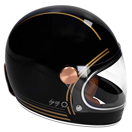 Casco NZI By City Roadster Gold Black Talla M - Casco Integral Vintage Clasico