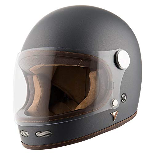 Casco NZI By City Roadster Matt Antracita Talla L - Casco Integral Vintage Clasico