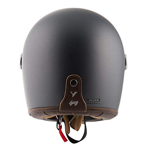 Casco NZI By City Roadster Matt Antracita Talla L - Casco Integral Vintage Clasico