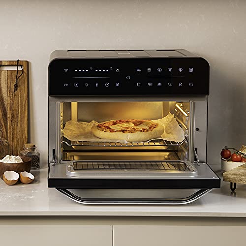 Cecotec Horno Freidora de Aire Caliente Bake&Fry 2500 Touch. 1800 W, Convección, 25 Litros, Pantalla Táctil, 12 Funciones, Temperatura regulable hasta 230º, Temporizador, Negro