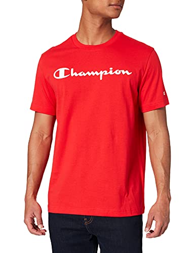 Champion Legacy Classic Logo Camiseta, Rojo, M para Hombre