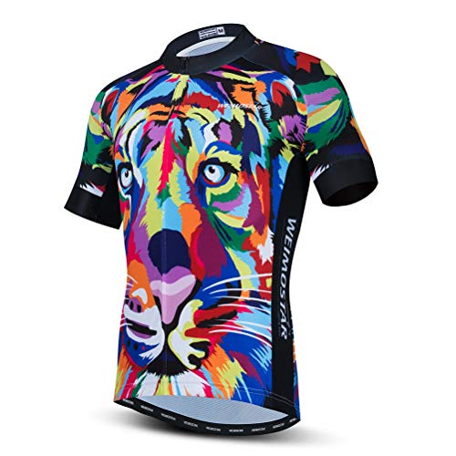 Ciclismo Jersey Hombres Verano Manga Corta Bike Jersey MTB Camisa Biking Tops, Multi, Large