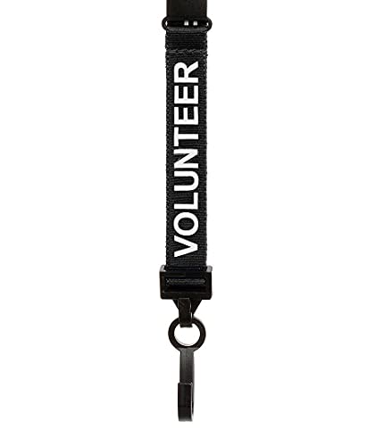 CKB Ltd® 10x Black Noir VOLUNTEER LANYARDS Breakaway Safety Lanyard Cordon Tour De Cou Pour Porte-Badges Avec Clip En Plastique