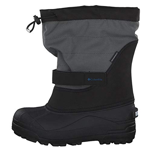 Columbia Powderbug Plus II Botas de nieve para niños, Negro(Black Hyper Blue), 39 EU