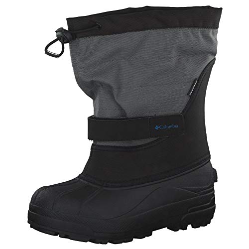 Columbia Powderbug Plus II Botas de nieve para niños, Negro(Black Hyper Blue), 39 EU