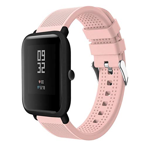 Correas Huami Amazfit Bip, CNBOY Deporte Suave Silicona Reloj Banda Wirstband Accesorios para Huami Amazfit Bip Watch (Rosado)