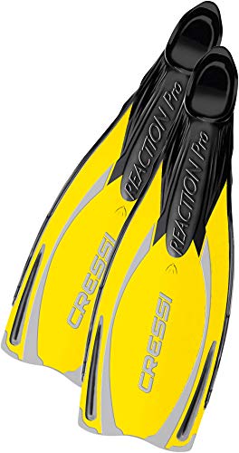 Cressi Flosse Reation Pro Aletas, Unisex, Amarillo/Plateado, 42-43