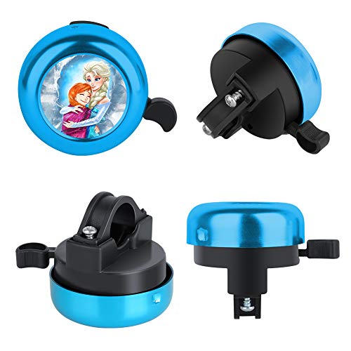 cuwana Timbre de bicicleta de aluminio congelado Elsa Princesa Minnie Stitch de dibujos animados lindo Timbre de bicicleta con sonido claro para adultos niños niñas y mujeres