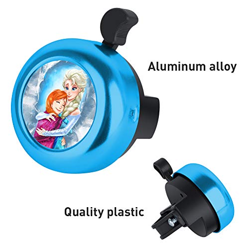 cuwana Timbre de bicicleta de aluminio congelado Elsa Princesa Minnie Stitch de dibujos animados lindo Timbre de bicicleta con sonido claro para adultos niños niñas y mujeres